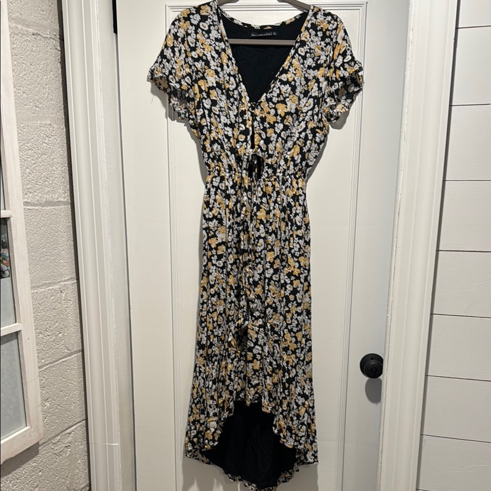 Abercrombie & Fitch Black Floral High-Low Dress